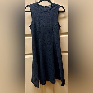 Theory Black Floral Textured Mini Dress